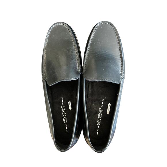 Rockport Loafers Mens 10 Black Leather Slip On Shoes Classic Preppy Comfort main image 12